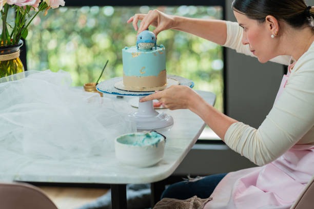 Vibrant Monogram Baby Shark Cake Featuring Your Child’s Initial